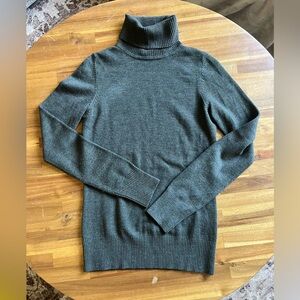 French Connection Dark Green Ribbed Turtleneck Sweater